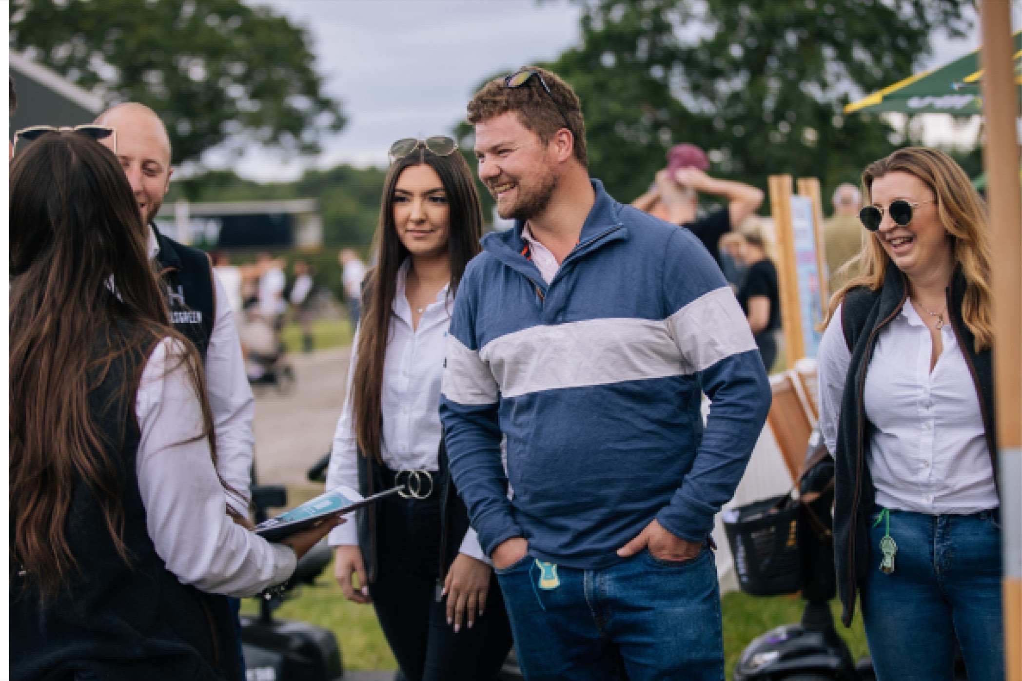 Visitors walking through an agricultural show